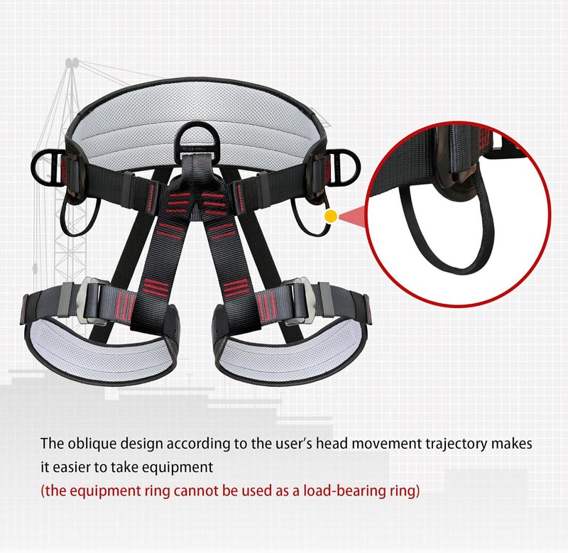DIJJIG Climbing Belts, Thicken Professional Half Body Safety Belt Climbing Gear for Tree Climbing, Fire Rescue, Roofing - Image 5